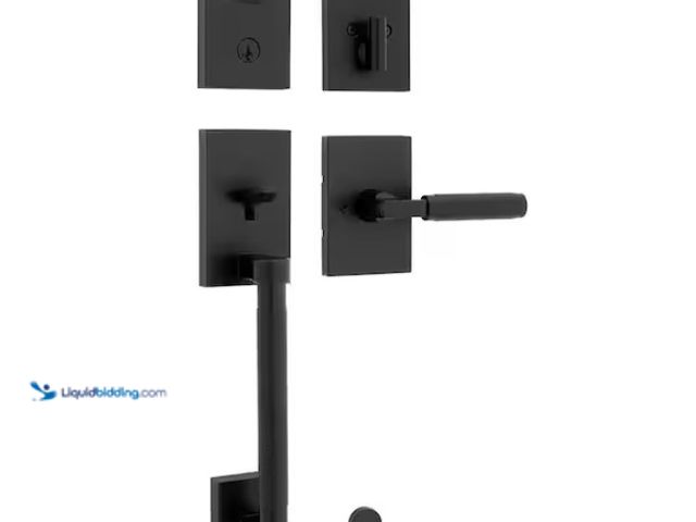 Lot 49-3433337 - Kwikset Prava Matte Black Single Cylinder Handle set w/ Prava Handle featuring Smart Key Security, M...