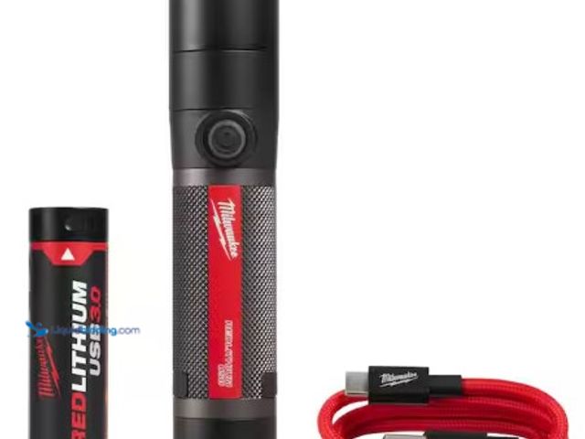 Lot 49-3631428 - Milwaukee 800 Lumens LED USB Rechargeable HP Fixed Focus Flashlight, Model # 2160-21, New. (NOTE: Fa...