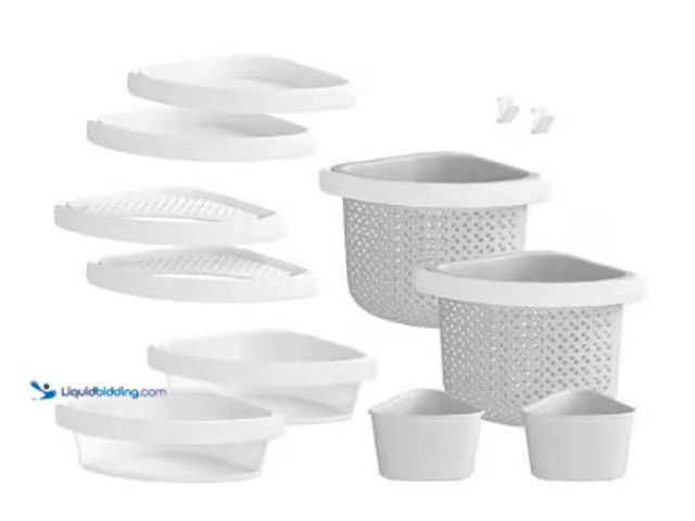 Lot 49-3615872 - Sterling STORE+ 12-Piece Wall Mounted Shower Caddy in White Finish, Model # 88038700-0, Unused, Has ...