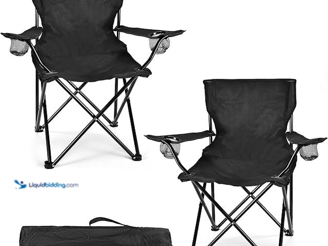 Lot 49-1578005 - (2-Pack) WEIDIORME Lightweight Camping Chairs for Adults & Teens, 250LBS Capacity Foldable Portable ...