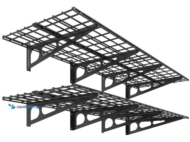 Lot 49-1555622 - FLEXIMOUNTS 2-Pack 2x6ft Garage Shelving 24-inch-by-72-inch Wall Shelf Garage Storage Rack Floating ...