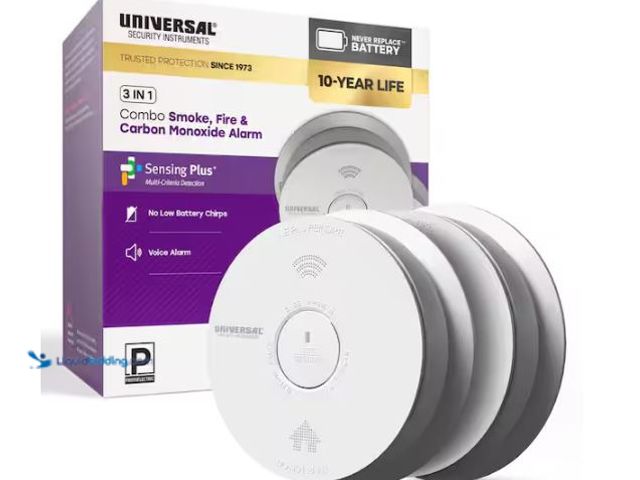 Lot 49-1624569 - Universal Security Instruments 2-Pack 10-Year Battery Combination Smoke and Carbon Monoxide Detector...