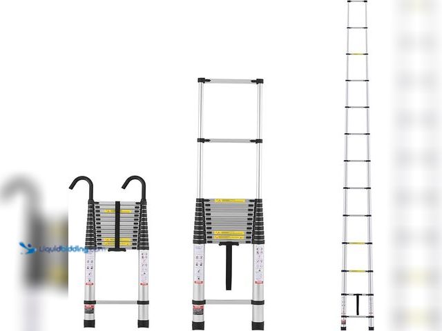 Lot 49-1567648 - VEVOR Telescoping Ladder, 16.4FT Aluminum Lightweight Extension Ladder, Multi-Button Retraction Coll...