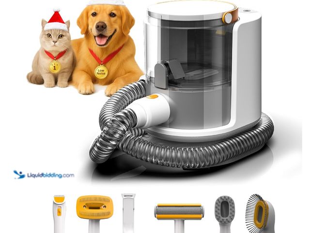 Lot 49-3481615 - PUPPYOO Dog Grooming Vacuum& Dogs Grooming Kit, 5 in 1 Pet Grooming Vacuum with Pets Clipper Nail Gr...