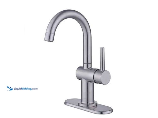 Lot 49-2006554 - Glacier Bay Dorind Single Hole Single-Handle Deck Mount High-Arc Bathroom Faucet in Brushed Nickel, ...