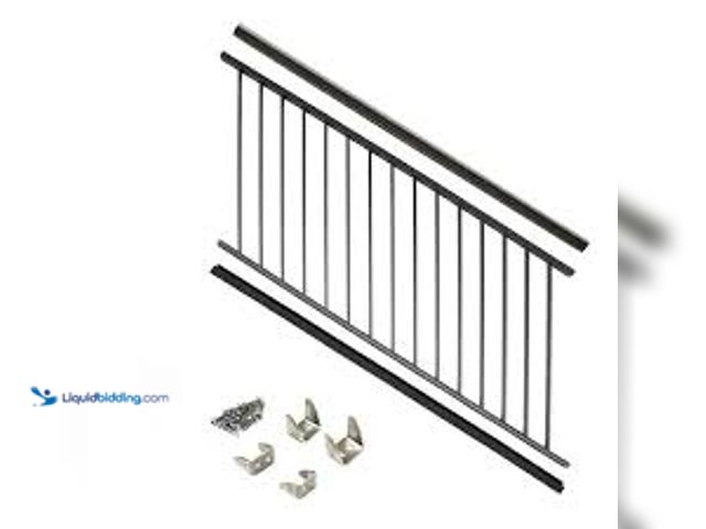 Lot 49-3531216 - Aria Railing 36 in. x 69.43 in. Black Powder Coated Aluminum Preassembled Deck Stair Railing. Model ...