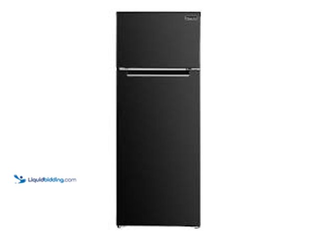 Lot 49-5483827 - Magic Chef 7.3 cu. ft. 2-Door Mini Fridge in Black with Freezer. Model # MCDR740BE. Unused. Small de...