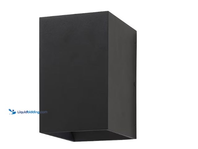 Lot 49-1566646 - Home Decorators Collection Greeleyville 8 in. 1-Light Sand Black Integrated LED Hardwired Outdoor Wa...