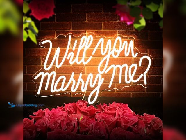 Lot 49-3600248 - Will You Marry Me Neon Sign for Wedding Party Backdrop Marry Me Light Up Letters for Wall Decor Neon...