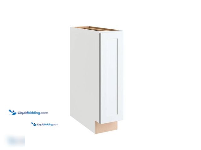 Lot 49-5581699 - Hampton Bay Courtland 9 in. W x 24 in. D x 34.5 in. H Assembled Shaker Base Kitchen Cabinet in Polar...