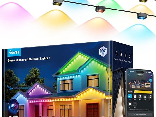 Lot 49-3430493 - Govee Permanent Outdoor Lights 2, 150ft RGBIC Outdoor Lights with 108 LED Lights, IP67 Waterproof, 1...