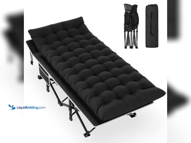 Lot 49-3566664 - Folding Camping Cots with 2 Sided Mattress,Carry Bag,Foldable Guest Beds Cot unused