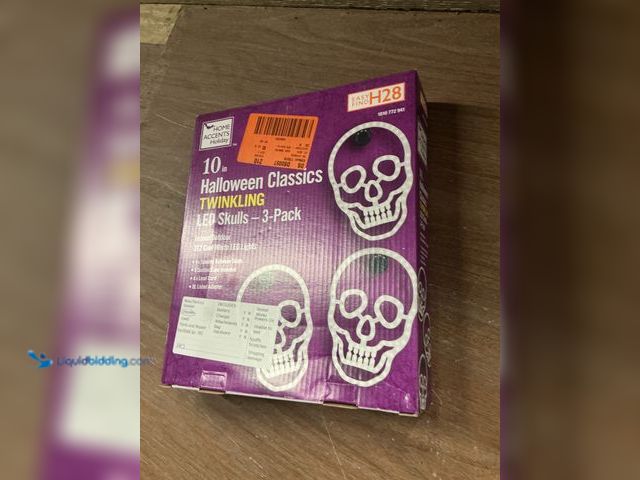 Lot 49-5435980 - Halloween Classics Twinkling LED Skulls 10” 3Pack Home Accents Holiday Unused