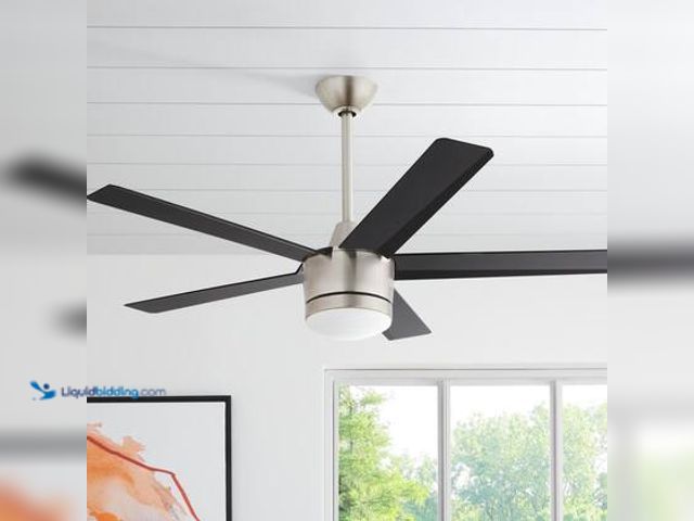 Lot 49-5554482 - Home Decorators Collection Merwry 52 in. Integrated LED Indoor Brushed Nickel Ceiling Fan with Light...