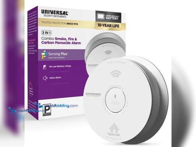 Lot 49-5581495 - Universal Security Instruments 10-Year Battery Combination Smoke and Carbon Monoxide Detector with V...