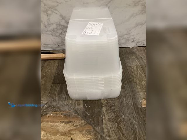 Lot 49-5407224 - Life Story 5.7-Liter Shoe and Closet Storage Box Stacking Containers, Clear (10 Pack). Model # SHB-1...