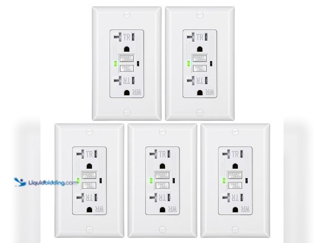 Lot 49-5453387 - DEWENWILS 5-Pack GFCI Outlet 20Amp, Outdoor Weather-Resistant(WR), Tamper-Resistant(TR), UL Listed, ...