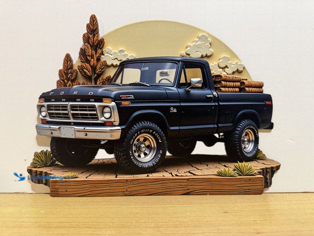 Lot 49-1975704 - New Old 1975 Ish Ford pick up keychain holder pre-drilled holes for easy it’s installation measureme...
