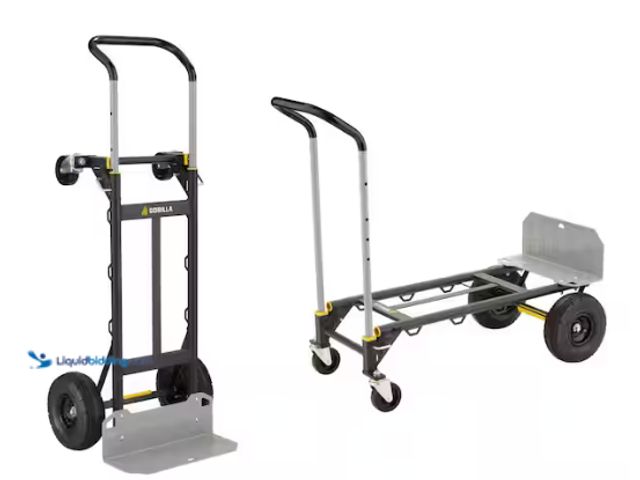 Lot 49-2020655 - Gorilla 800 lbs. Capacity Convertible Steel Hand Truck, Wide Dual Mode Adjustable Height Handle, Sim...