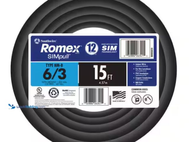 Lot 49-2001546 - Southwire15 ft. 6/3 Black Stranded Romex SIMpull CU NM-B W/G Wire, Model # 63950006, Unused.   Ref#B...