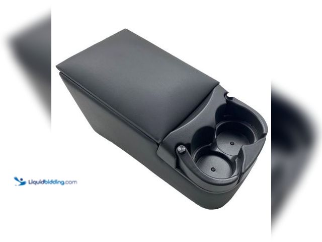 Lot 49-3432204 - Universal Truck Bench Seat Console with Cup Holders, Grey, Model # B0DSFLR1CF, Unused.  Ref#CRS0114