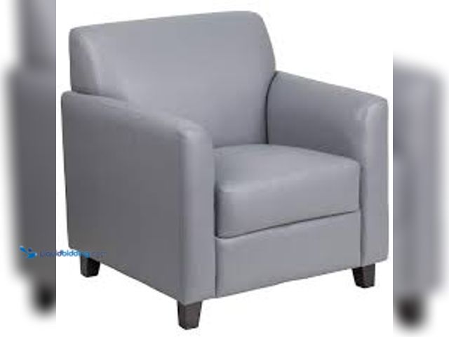 Lot 49-5485610 - Carnegy Avenue Gray Club Chair. Model # CGA-BT-181493-GR-HD. Unused with hardware.