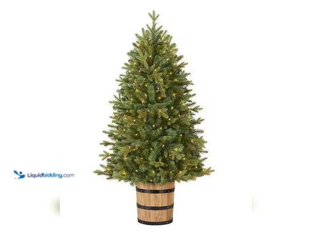 Lot 49-1548101 - Home Decorators Collection 4 ft. Willow Creek Spruce Potted LED Pre-Lit Artificial Christmas Tree Mo...