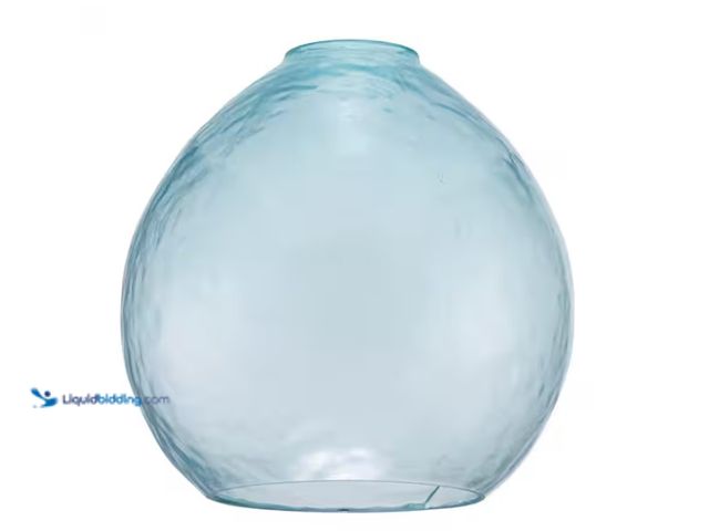 Lot 49-1622404 - Lot of  (3) 7.16 in. Blue Tint Bubble Glass Globe Pendant Lamp Shade With 2.25 in. Lip Fitter, Model...
