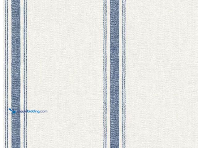 Lot 49-2005509 - Approx. (56) sq. ft. of Chesapeake Linette Blue Fabric Stripe Paper Pre-Pasted Wallpaper Roll (Cover...