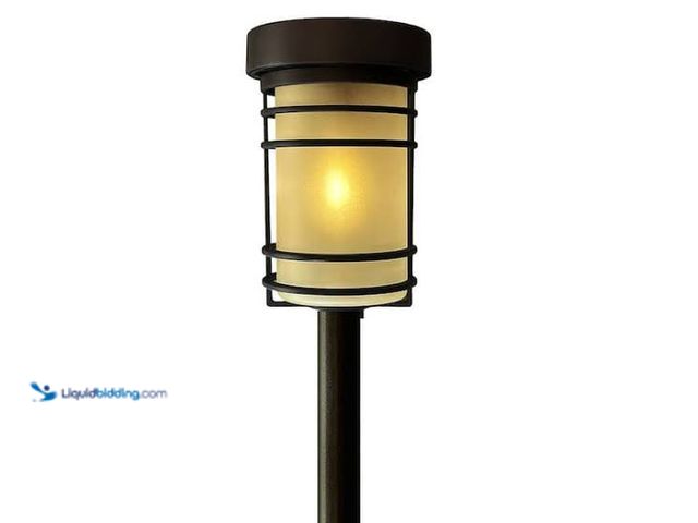Lot 49-1629214 - Monteaux Lighting Black Integrated LED Outdoor Solar Pathway Lights with Frosted Glass (4-Pack), Mod...