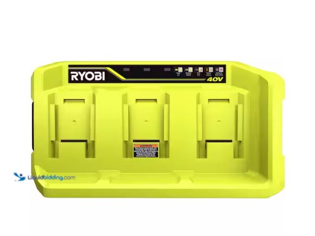 Lot 49-1566826 - RYOBI 40V 3-Port Sequential Fast Charger, Model # OP407A,unsed, Powers On, No battery.  Ref#SB107