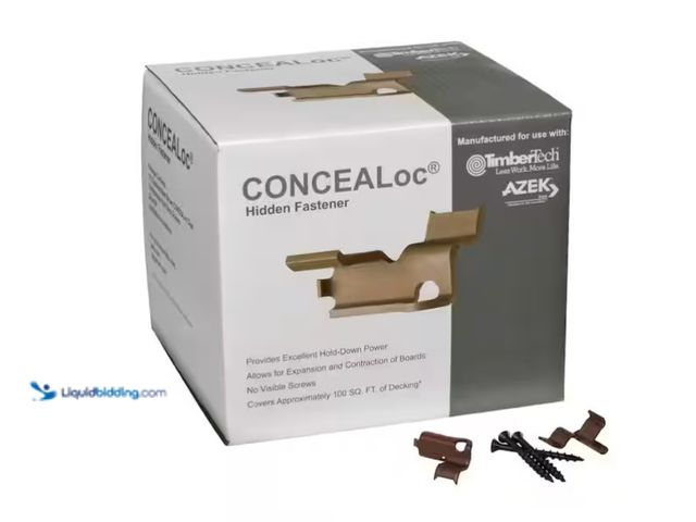 Lot 49-1566910 - TimberTech CONCEALoc Hidden Fastener 100 sq. ft. (175 CONCEALoc Fasteners, 184 Screws and Drive Bit)...
