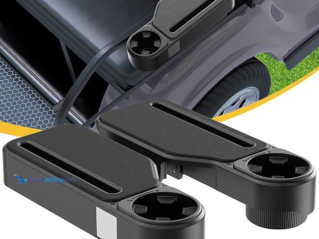 Lot 49-3482768 - Upgraded Golf Cart Armrest with Cup Holder – Wide Comfort Pad, Universal Fit for EZGO, Club Car, Yam...