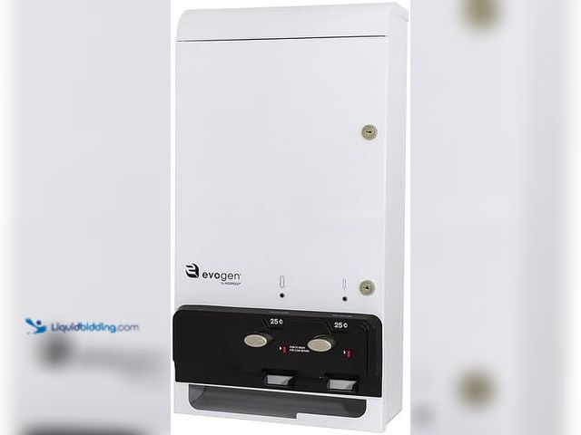 Lot 49-5477675 - EVOGEN SAN NAP/TAMPON DUAL DISPENSER, WHITE, 25 CENT (dented top) Unused