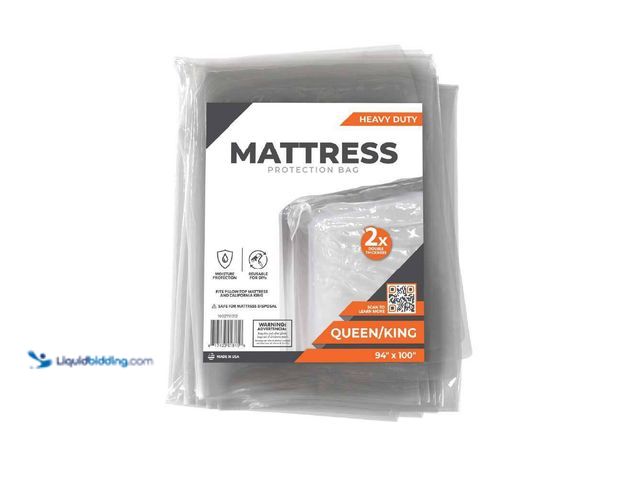 Lot 49-5560150 - QTY 2 -  Pratt Retail Specialties
Queen/King Heavy Duty Disposable Mattress Bag, 100 in. x 94 in. x...