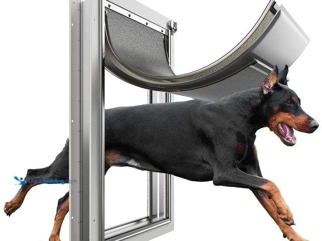 Lot 49-5424743 - Extra Large Dog Door for Exterior Door, Up to 220 lbs, Doggy Door with 3 Flaps Opening 13.4" x 23.1"...