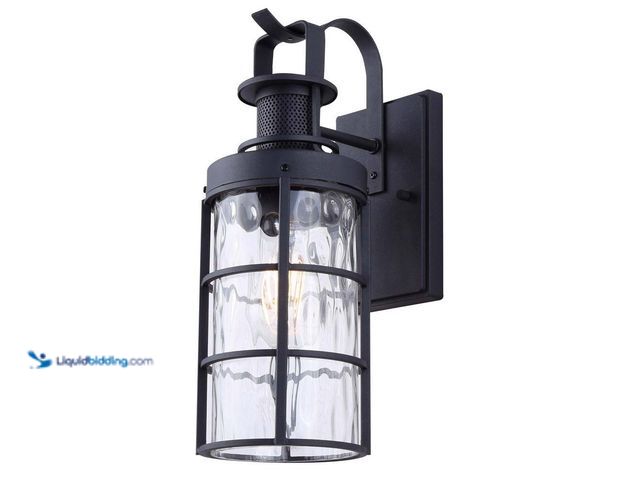 Lot 49-5449604 - CANARM
Winslet 14.625 in. Black Outdoor Hardwired Wall Lantern Sconce with No Bulbs Included (dusty...
