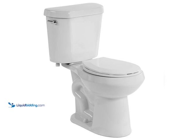 Lot 49-2004262 - Glacier Bay 10 inch Rough In Two-Piece 1.28 GPF Single Flush Elongated Toilet in White Seat Included...