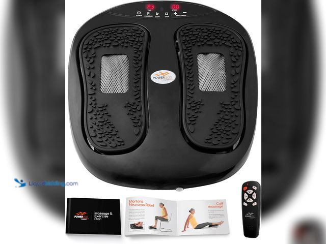 Lot 49-5437406 - Power Legs Electric Foot Massager Machine with Remote Control, Adjustable Speed, Vibration - Calf Ma...