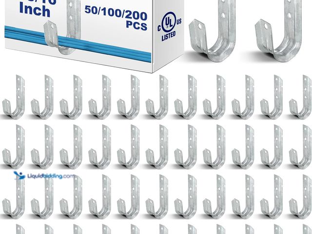 Lot 49-5409749 - Gisafai 200 Cable Support J Hook, Cable Hooks for Hanging, Heavy Duty Metal Hooks for Wire Managemen...