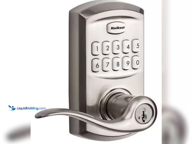 Lot 49-5460451 - Kwikset
SmartCode 917 Satin Nickel Keypad Electronic Single-Cylinder Tustin Door Handle Featuring S...