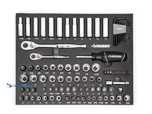 Lot 49-3470890 - Husky Mechanics Tool Set in EVA Foam (94-Piece), Model # H94MTSEVAN, Unused.  Ref#SB1029