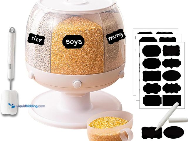 Lot 49-5453028 - 22 lb Rice Dispenser Countertop - Grain Dispenser - Lentil Dispenser - Rice Holder - Food Dispenser ...