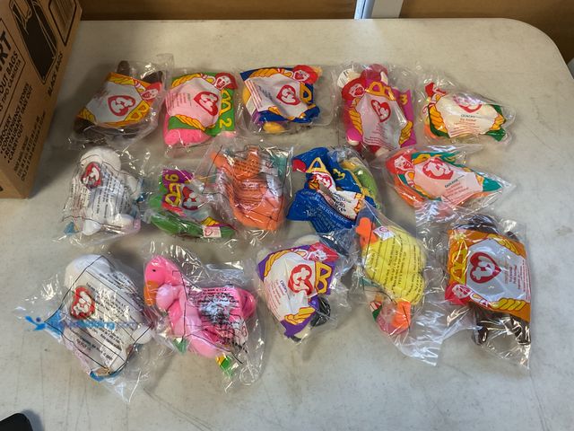 Lot 49-1814833 - COLLECTIBLE LOT OF 15 VINTAGE MCDONALDS HAPPY MEAL TOY BEANIE BABIES IN ORIGINAL PLASTIC BAGS LOADED...