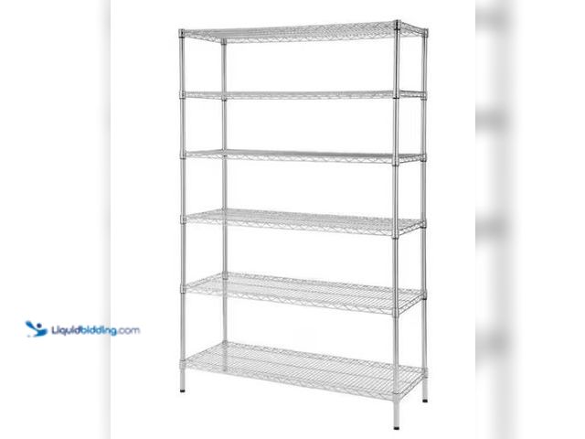 Lot 49-1514918 - HDX 6-Tier Commercial Grade Heavy Duty Steel Wire Shelving Unit in Chrome (48 in. W x 72 in. H x 18 ...