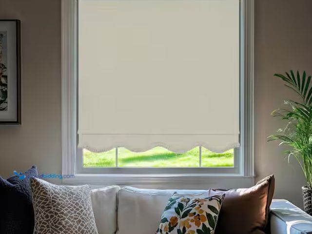 Lot 49-2000206 - Lot of (3) Chicology Fringe Ivory Textured Cordless Blackout Privacy Vinyl Roller Shade 21 in. W x 6...