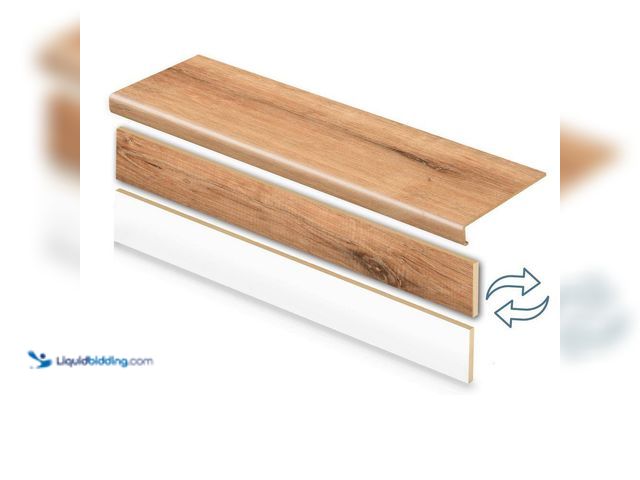 Lot 49-5453604 - Cap A Tread Fresh Oak 47 in. L x 12.15 in. W x 57.91 mm T Vinyl Overlay Stair Tread and Reversible R...