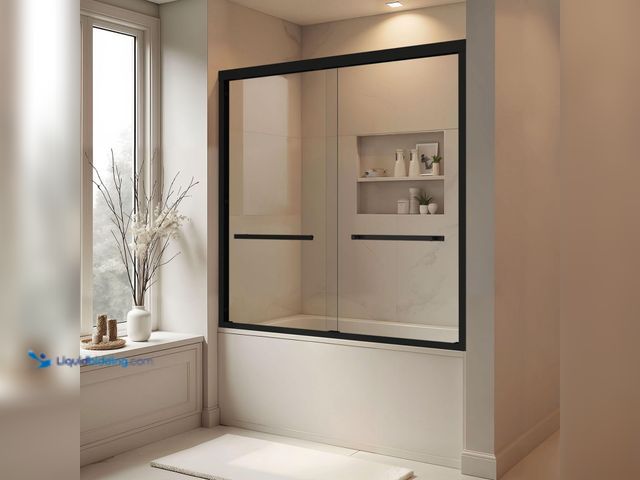 Lot 49-5541410 - Bathtub Shower Door, 56-60" W x 58" H Sliding Shower Door for Bathtub, 1/4" (6mm) SGCC Tempered Glas...