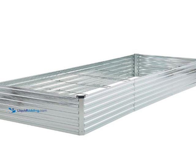 Lot 49-3464349 - 12x4x1.5ft Galvanized Raised Garden Bed, Outdoor Planter Box Metal Patio Kit Planting Bed for Vegeta...