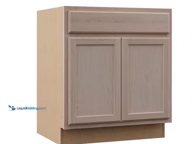 Lot 49-1548663 - Hampton Bay 30 in. W x 24 in. D x 34.5 in. H Assembled Base Kitchen Cabinet in Unfinished with Reces...
